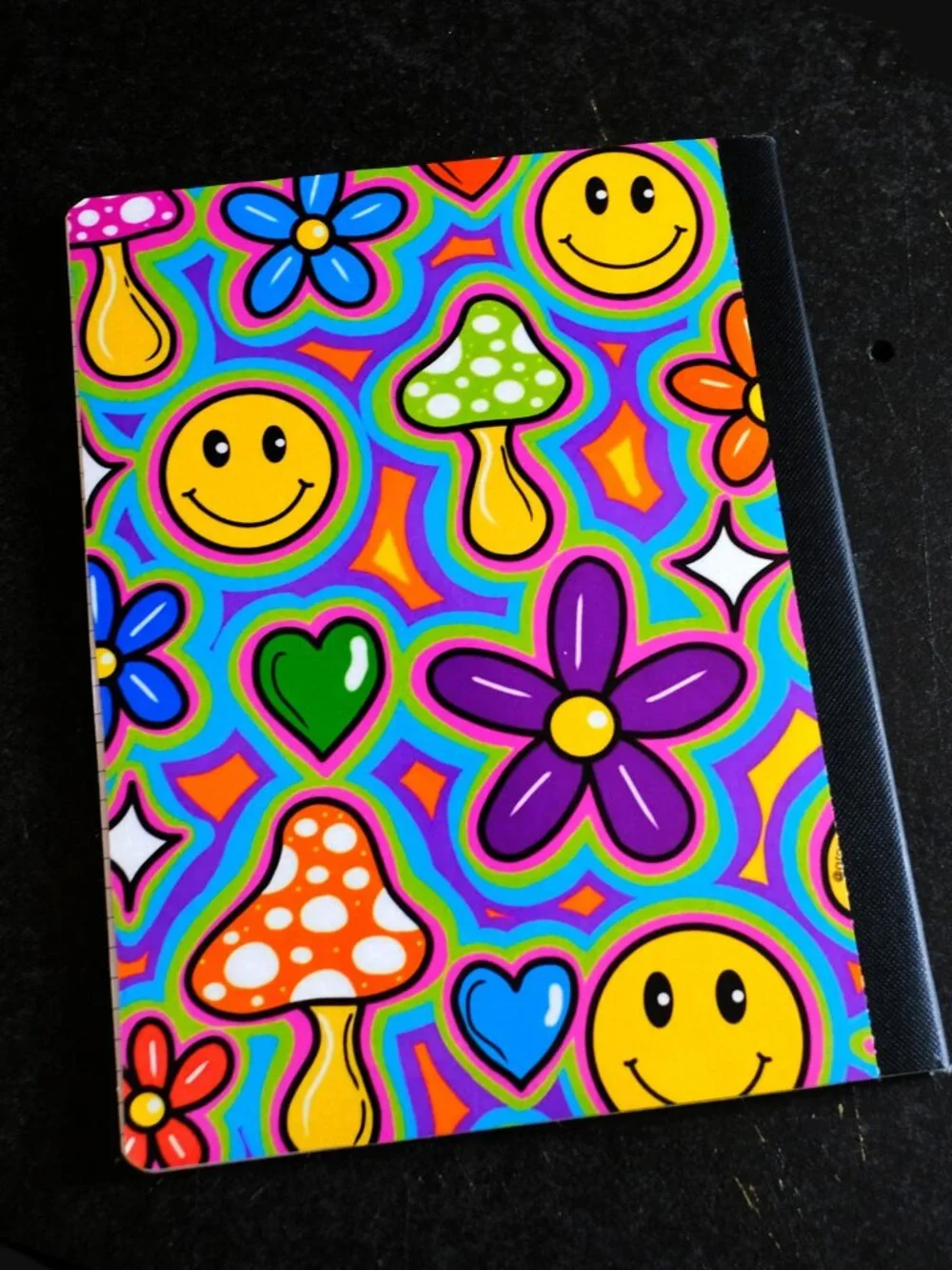 Custom Composition Notebook, Handmade, College, school, retro, students, flower